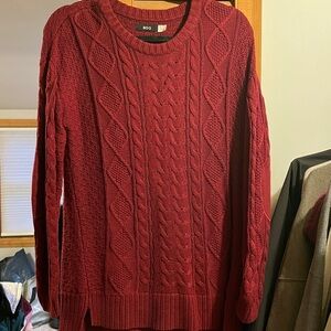 Urban Outfitters BDG Deep Red Cable Knit Sweater